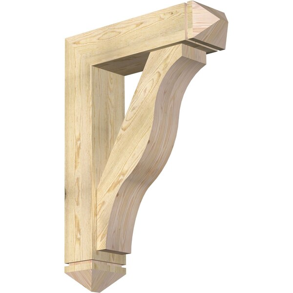 Ekena Millwork Funston Arts and Crafts Rough Sawn Bracket w/ Offset Brace, Douglas Fir, 8"W x 30"D x 42"H BKT0806X30X42FST03RDF - main